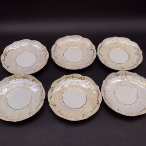 6 Iridescent Side Plates by Carl Tielsch C.T. Altwasser